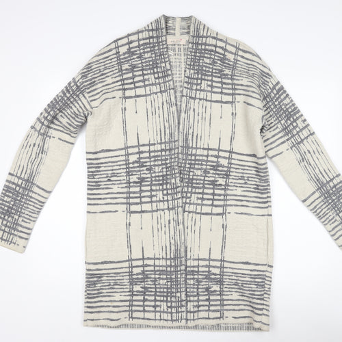 Marks and Spencer Women's Ivory Check Open Front Cardigan L