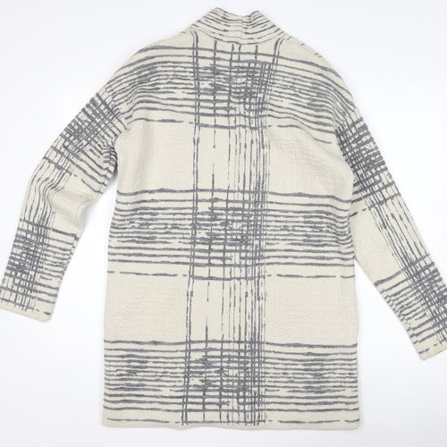 Marks and Spencer Women's Ivory Check Open Front Cardigan L