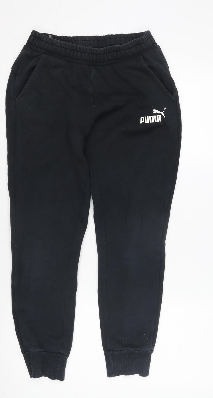 Puma Boys Black Jogger Trousers, Size 9-10 Years
