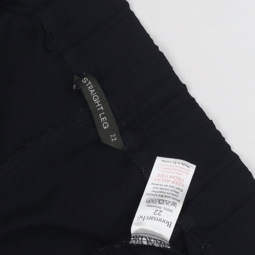 Bonmarche Women's Size 22 Black Straight Leg Trousers