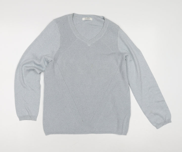 Marks and Spencer Women's Silver Pullover Jumper