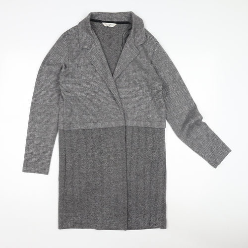 Miss Selfridge Grey Checked Coatigan UK 10 for Women