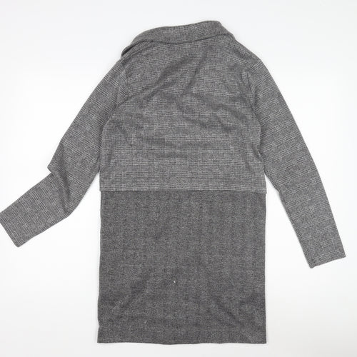 Miss Selfridge Grey Checked Coatigan UK 10 for Women
