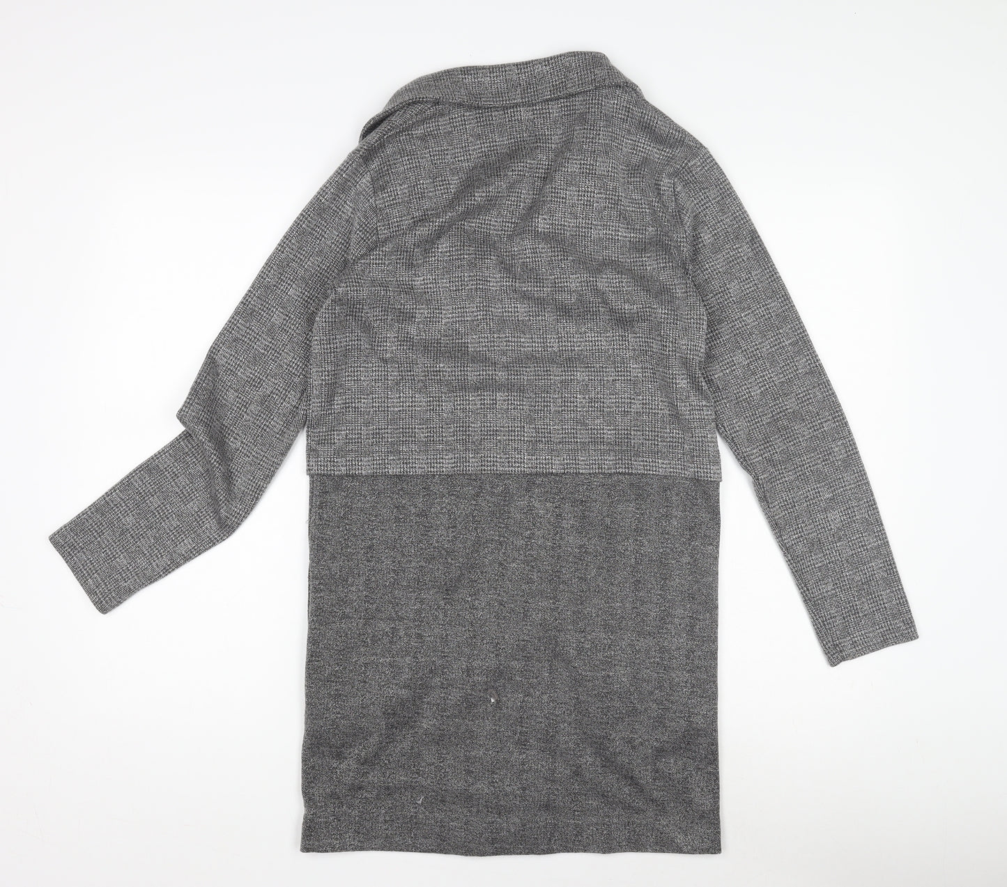Miss Selfridge Grey Checked Coatigan UK 10 for Women