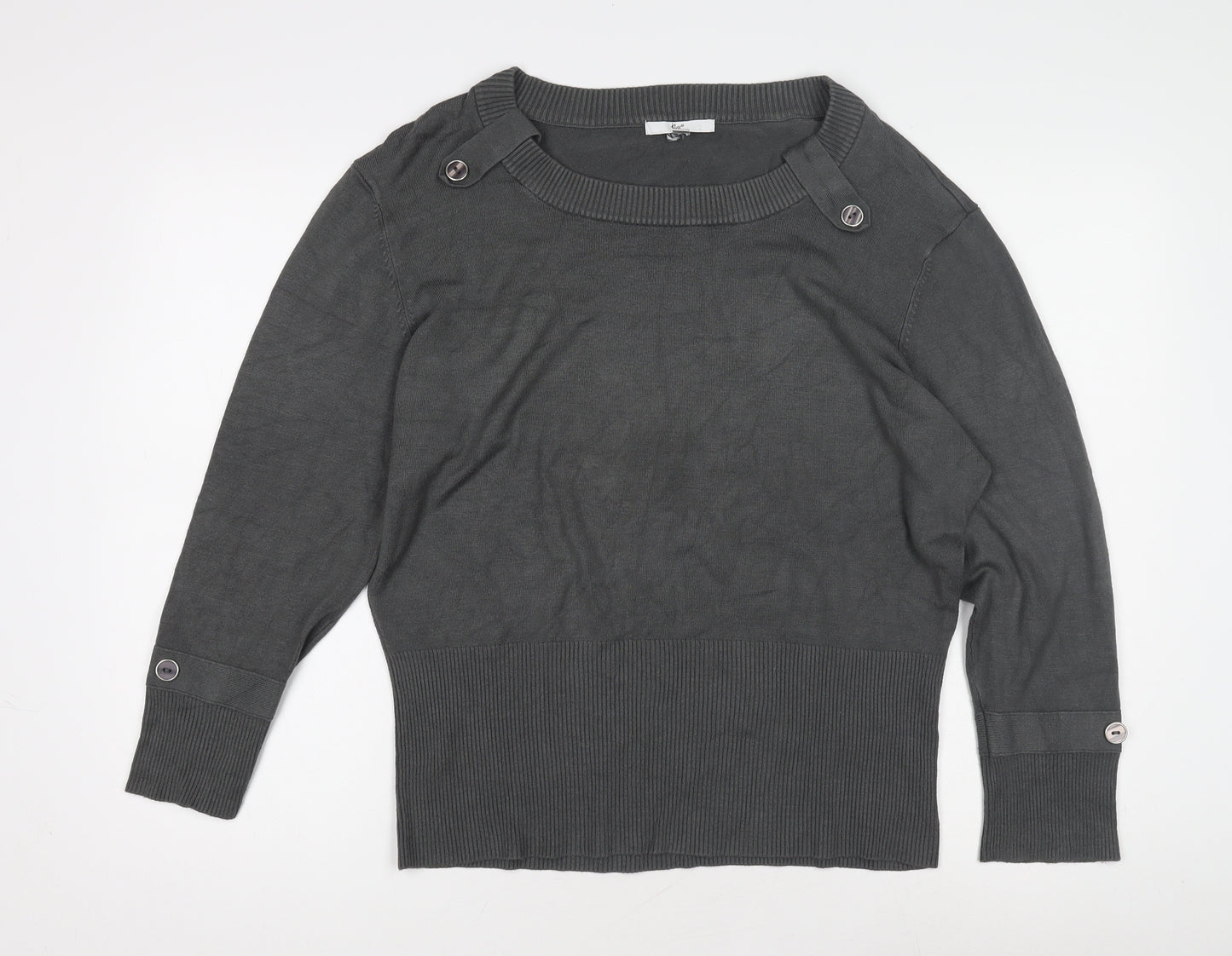 Kiss Collection Women's Black XL Boat Neck Jumper