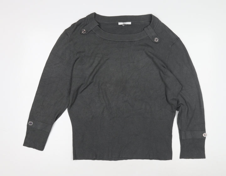 Kiss Collection Women's Black XL Boat Neck Jumper