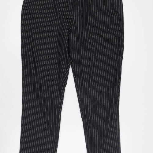 Zara Women's Black Striped Dress Pants, Size 12