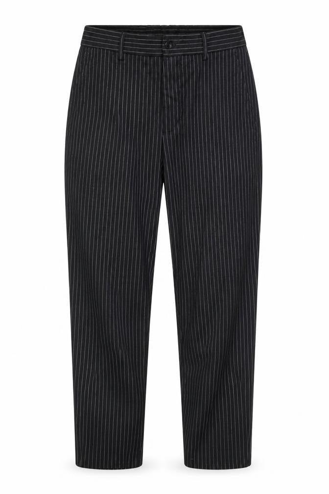 Front view of Zara Women's Black Striped Dress Pants, size 12