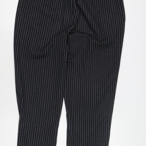 Zara Women's Black Striped Dress Pants, Size 12