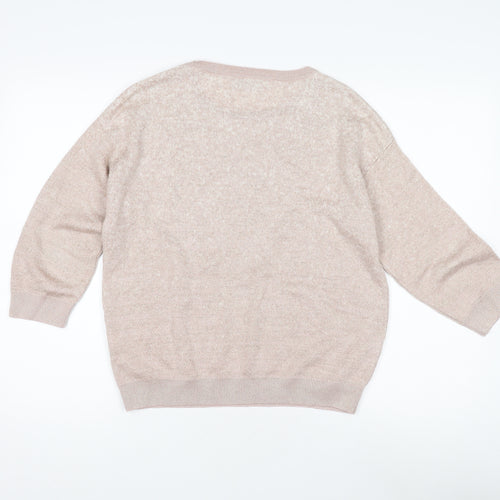 Marks and Spencer Women's Beige Pullover Jumper Size 12
