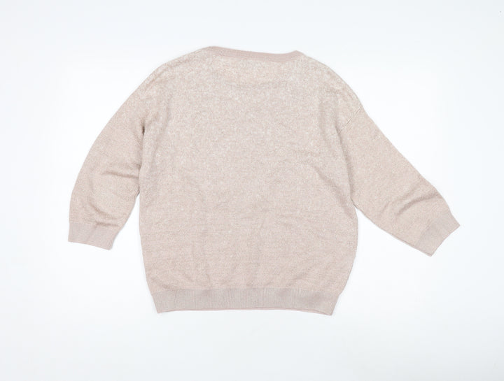 Marks and Spencer Women's Beige Pullover Jumper Size 12