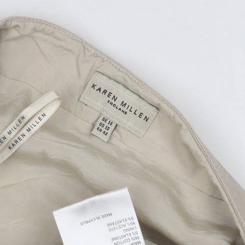 Karen Millen Women's Beige Pleated Skirt Size 14