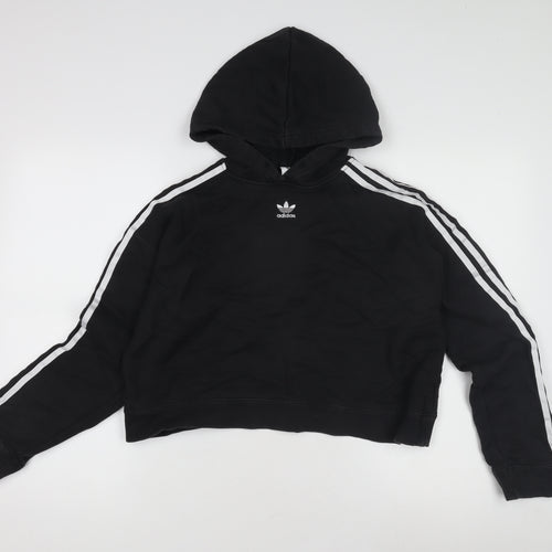 Adidas Kids Black Pullover Hoodie L Unisex Sports Style