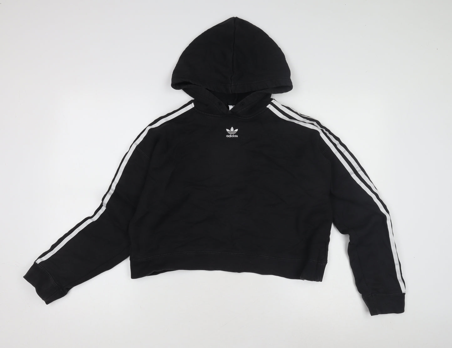 Adidas Kids Black Pullover Hoodie L Unisex Sports Style