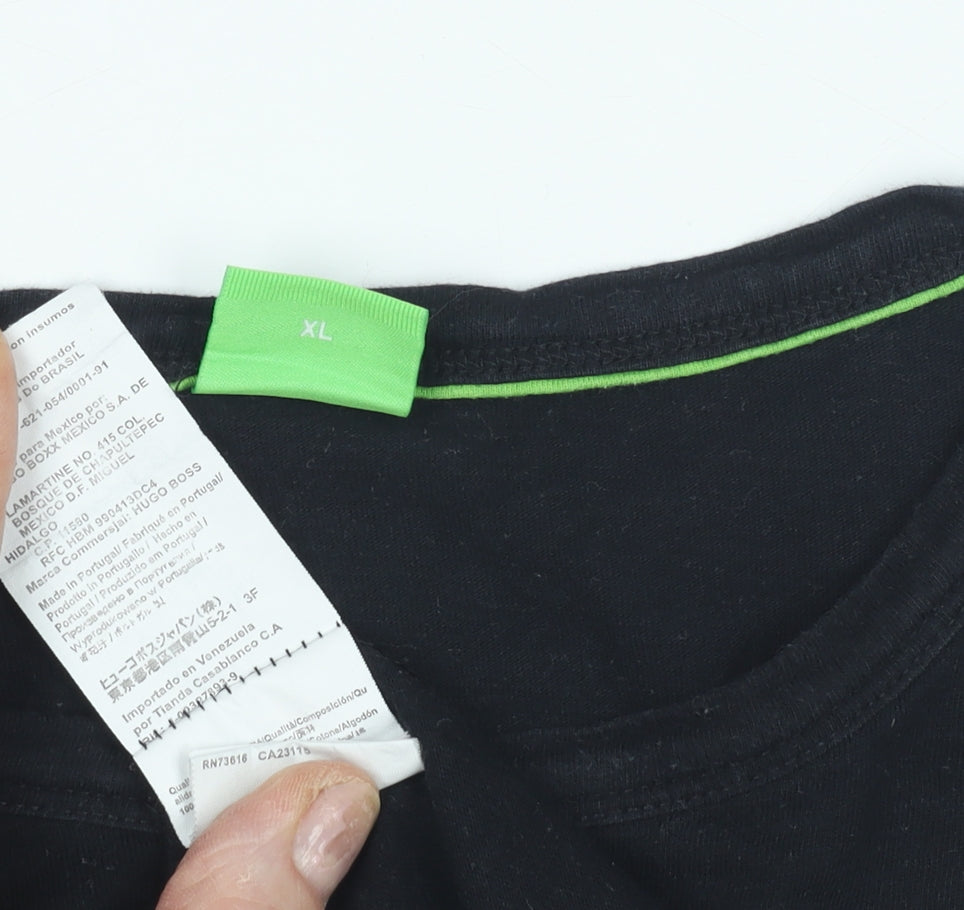 BOSS Men's Black XL T-Shirt Logo Short Sleeve