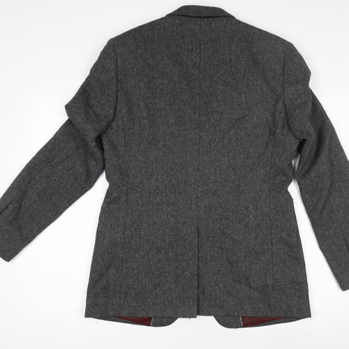 Merc London Grey Wool Men's Blazer Jacket 38