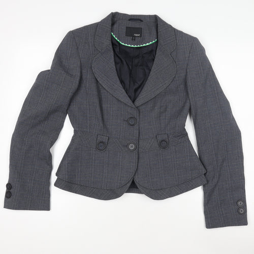 Next Women's Grey Check Blazer - Size 10