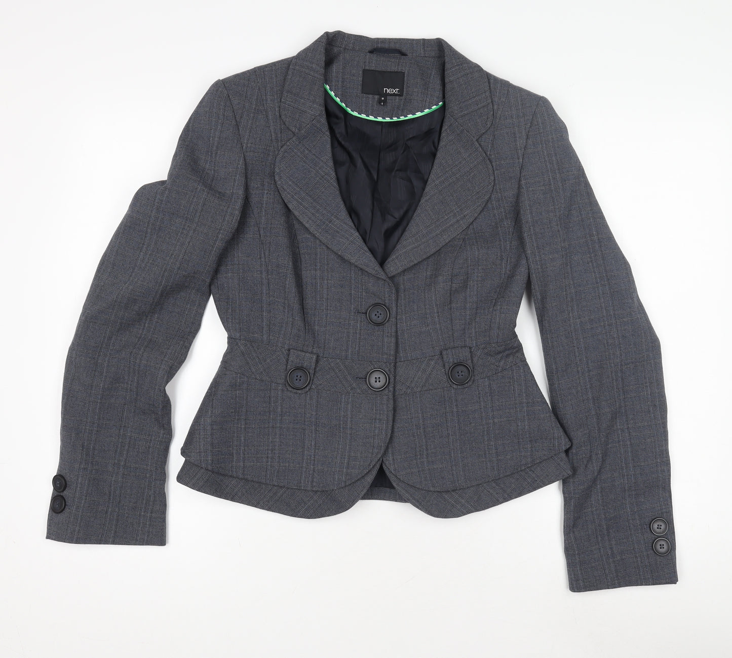Next Women's Grey Check Blazer - Size 10