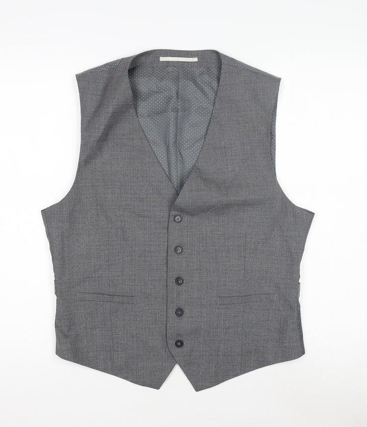 Burton Grey Men's Waistcoat Medium 38-40" Formal Wear