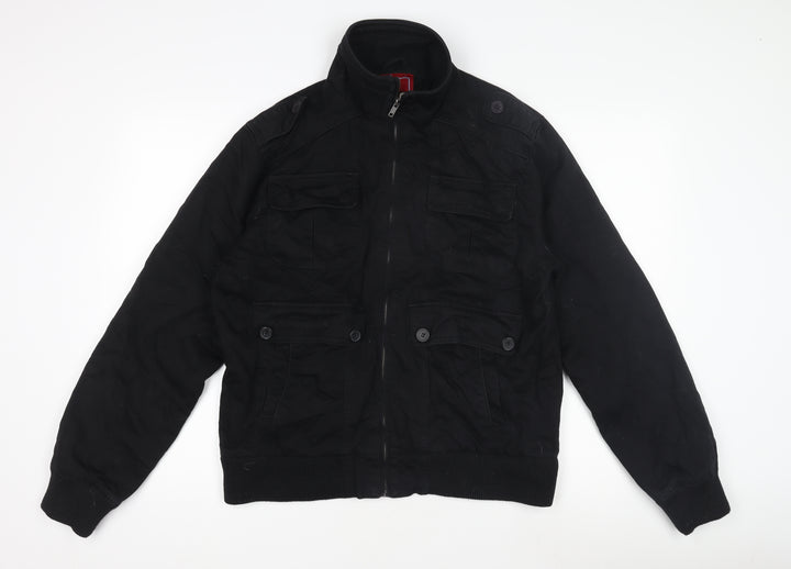 Topman Men's Black Military Jacket Size L
