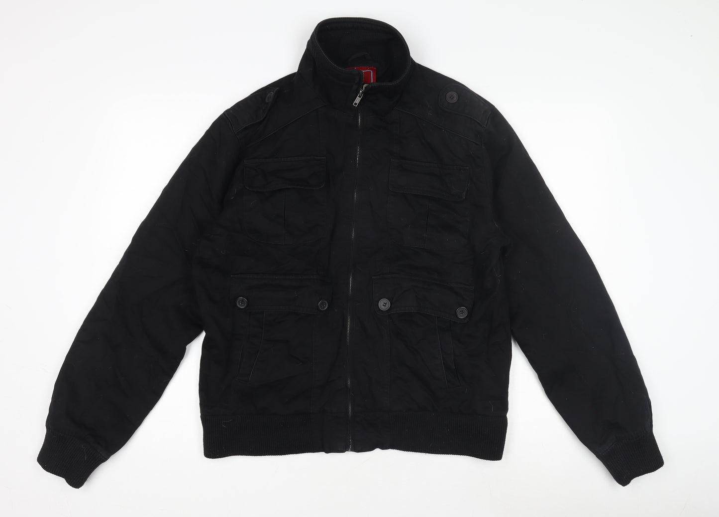 Topman Men's Black Military Jacket Size L