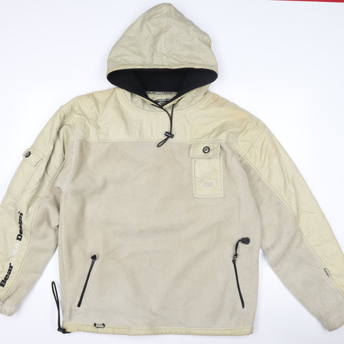 Bear USA Men's Beige Pullover Hoodie Medium