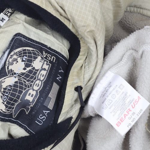 Bear USA Men's Beige Pullover Hoodie Medium