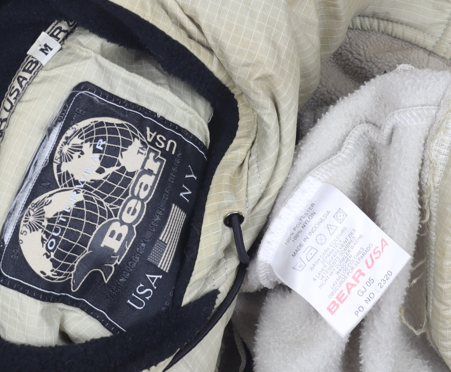 Bear USA Men's Beige Pullover Hoodie Medium