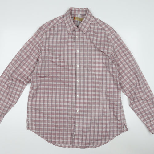 Marks and Spencer Men's Red Check Shirt L