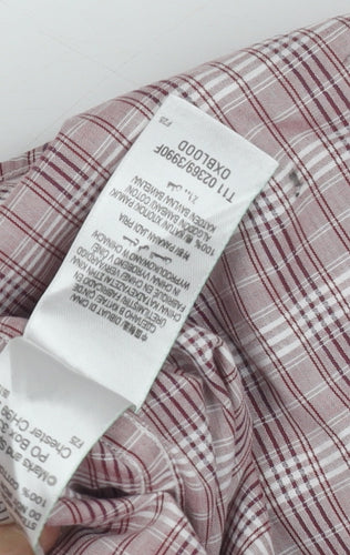 Marks and Spencer Men's Red Check Shirt L