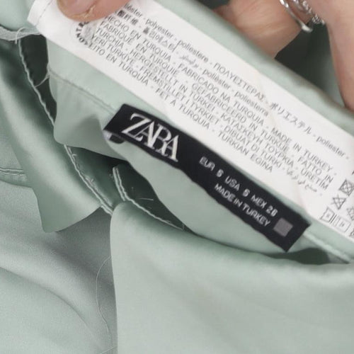 Zara Womens Green Button-Up Shirt Size 8