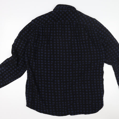 French Connection Men's Blue XL Corduroy Check Shirt