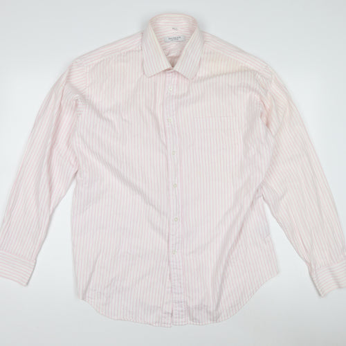 Baumler Pink Striped Men's Shirt, size 17.