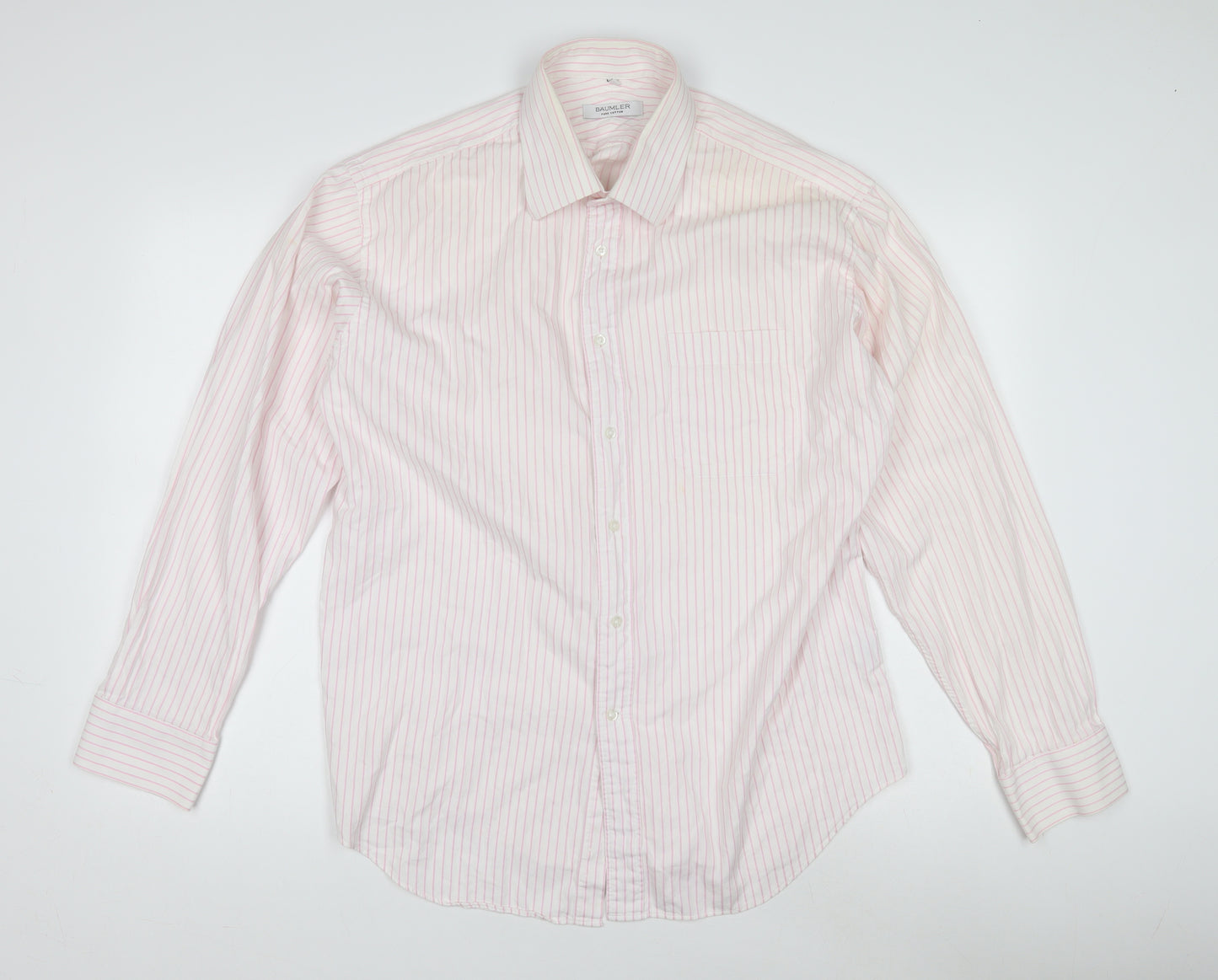 Baumler Pink Striped Men's Shirt, size 17.