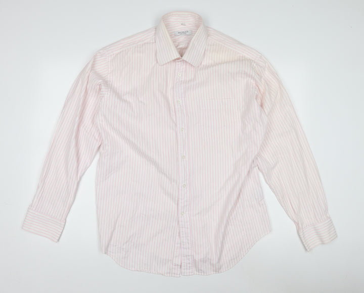 Baumler Pink Striped Men's Shirt, size 17.
