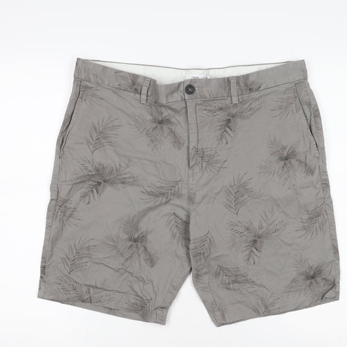 Next Men's Grey Chino Shorts Size 36 Floral Print