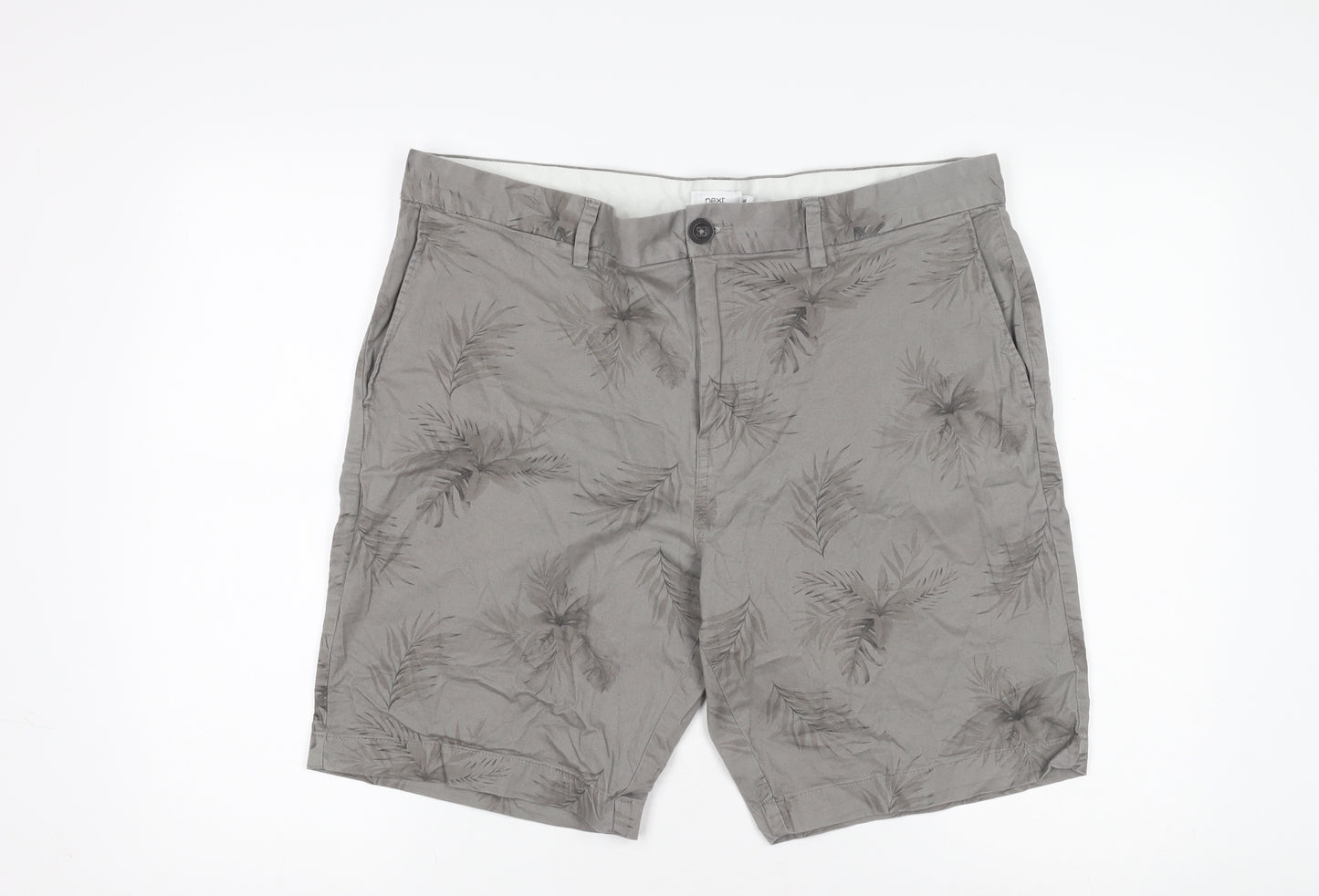 Next Men's Grey Chino Shorts Size 36 Floral Print