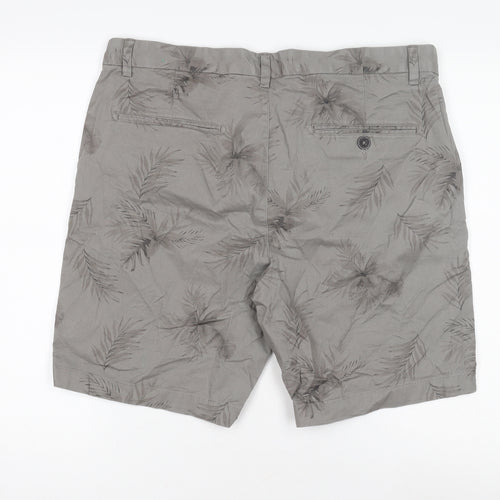 Next Men's Grey Chino Shorts Size 36 Floral Print