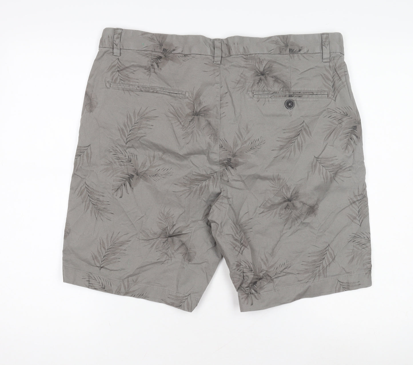 Next Men's Grey Chino Shorts Size 36 Floral Print