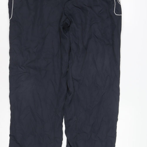 Men's Black Rain Trousers, Size L, Elastic Waist