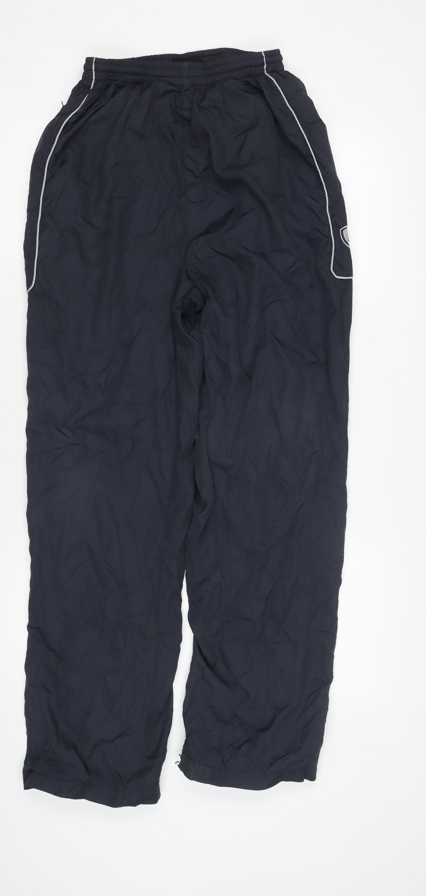 Men's Black Rain Trousers, Size L, Elastic Waist