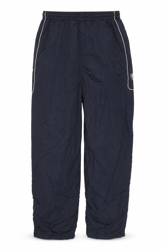 Front view of Men's Black Rain Trousers, size L, Elastic Waist