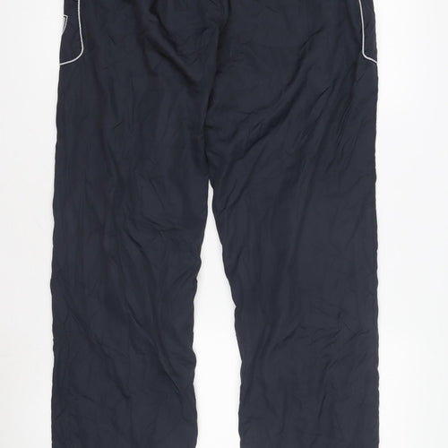 Men's Black Rain Trousers, Size L, Elastic Waist