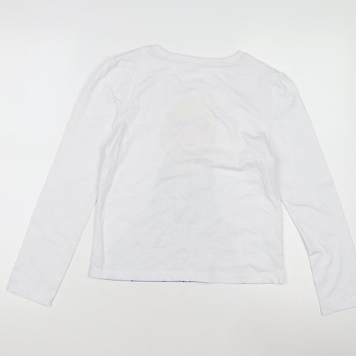 Disney Frozen Elsa Girls White T-Shirt 11-12 Years Long Sleeve