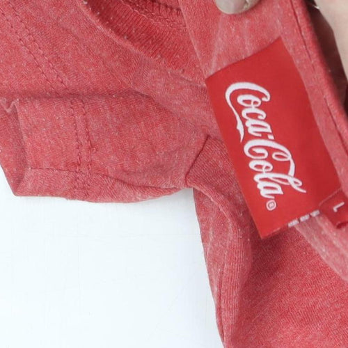 Coca-Cola Men's Red Christmas T-Shirt Size L