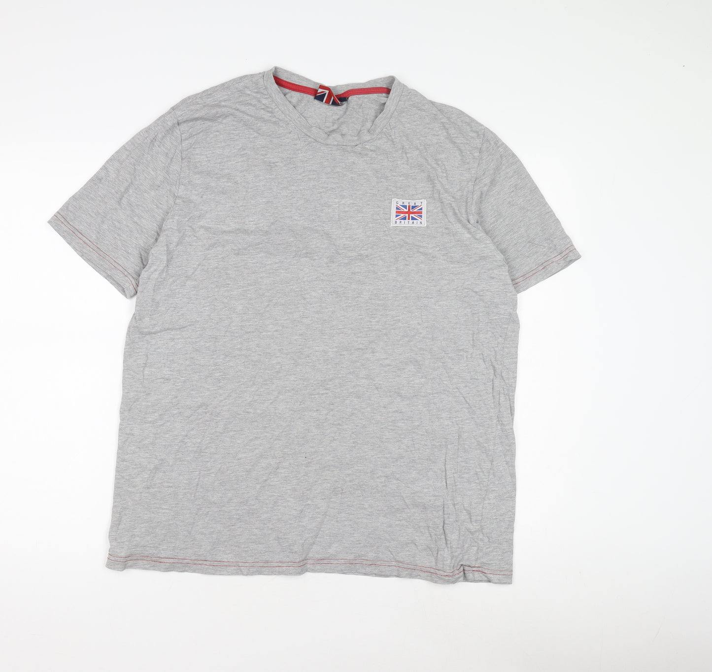 Great Britain Men's Grey Jersey T-Shirt Large Crew Neck