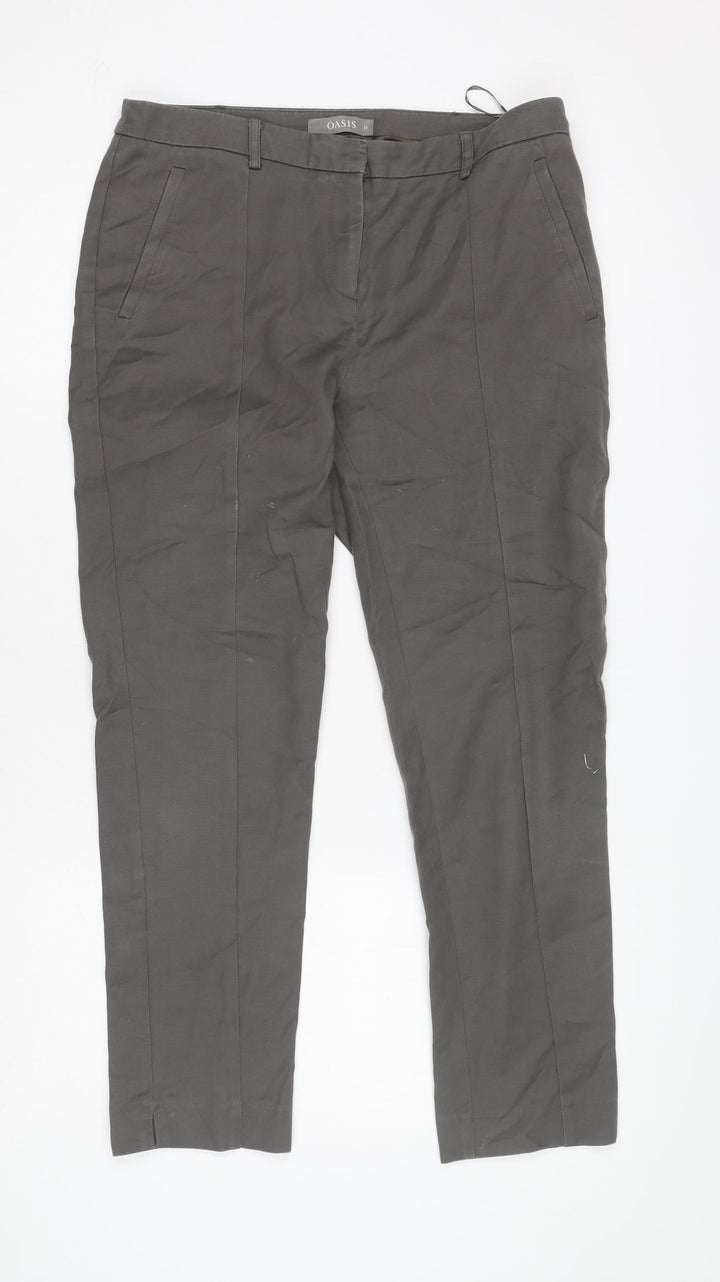 Oasis Grey Women's Trousers Size 12 Regular Fit