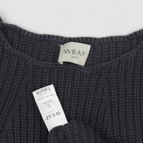 Wrap Women's Black Pullover Jumper, Size 18, Relaxed Fit