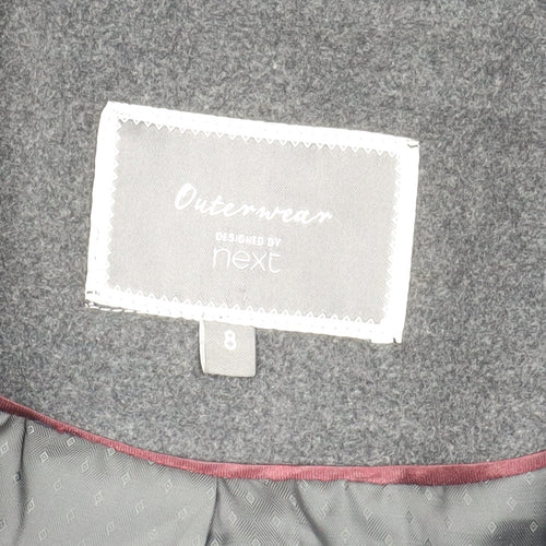 Next Women's Black Coat Size 8 with Polyester Blend