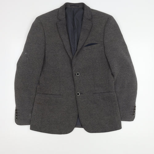 Harry Brown Grey Men's Blazer, Size 38R, Casual, Two-Button